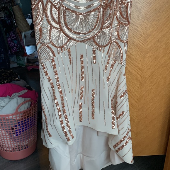 Sequins beige rose gold prom/special occasion dress - Picture 2 of 5